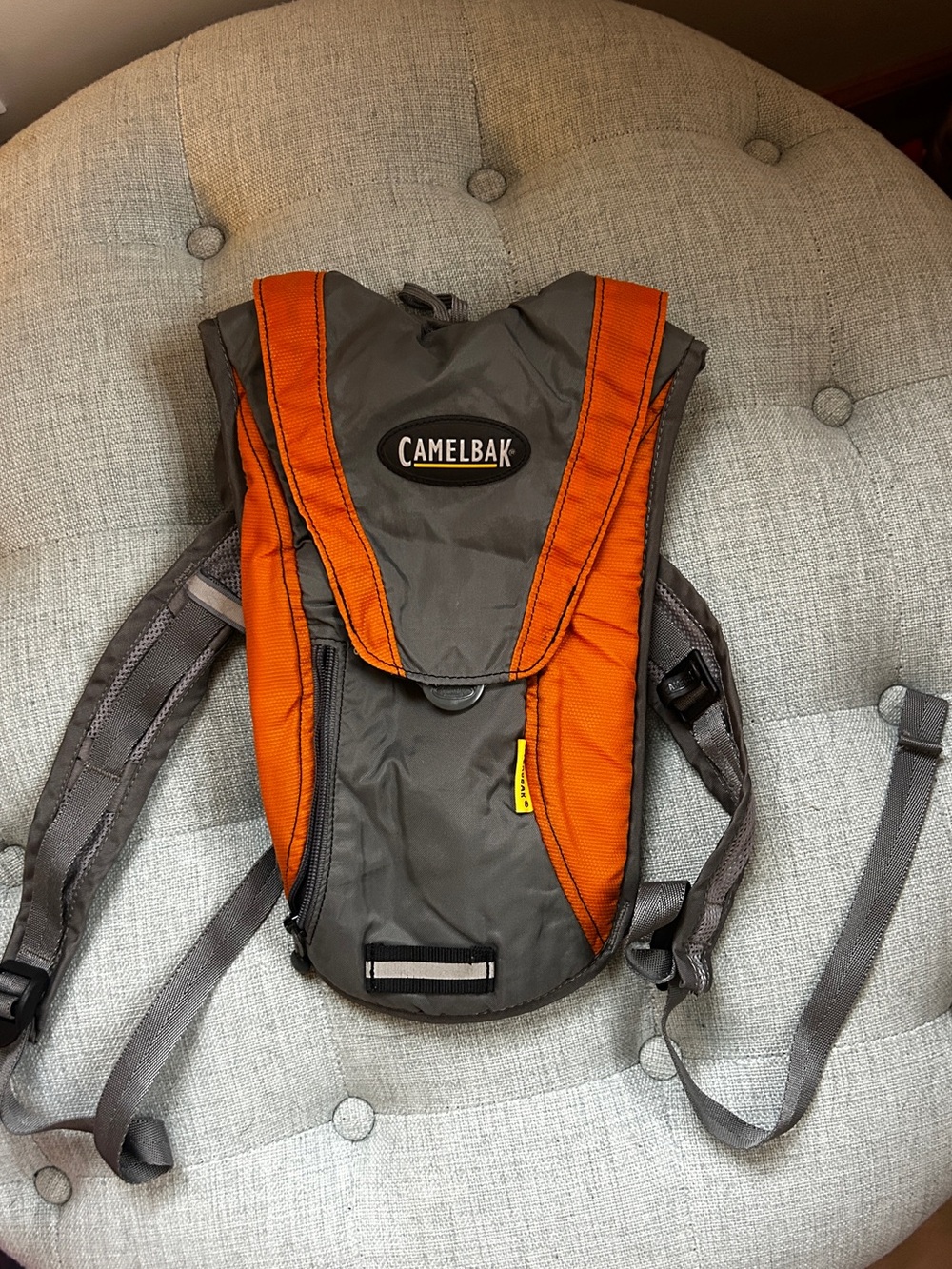 CamelBak HydroBak 1.5L Hydration Pack Gray Orange Hiking Cycling No Bladder